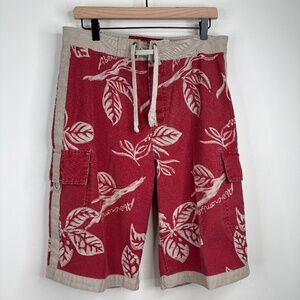 Vintage Y2K Abercrombie Hawaiian Short 32 Cargo Floral Retro Preppy Beach Boho